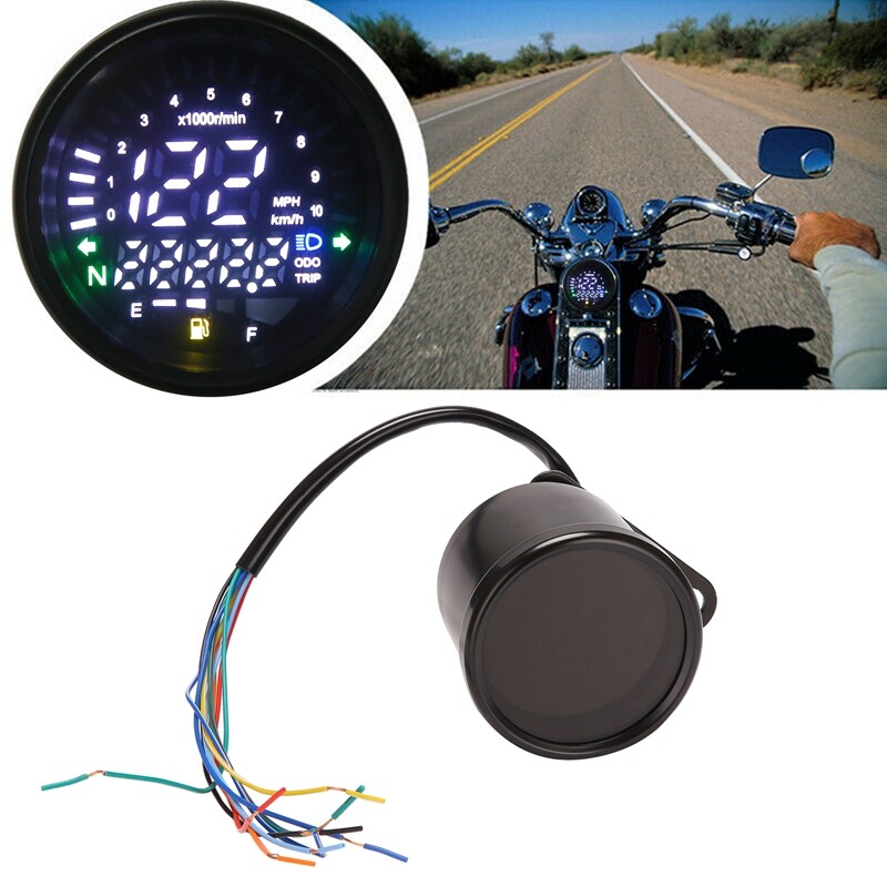 Universal Motorcycle Meter Speedometer Digital Odometer Round Speed Meter for Honda Yamaha