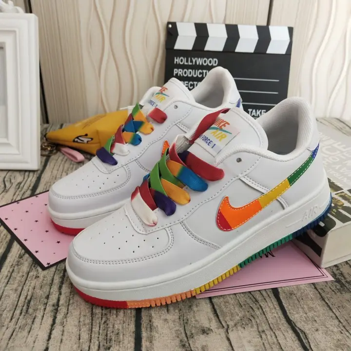 rainbow colored air force ones
