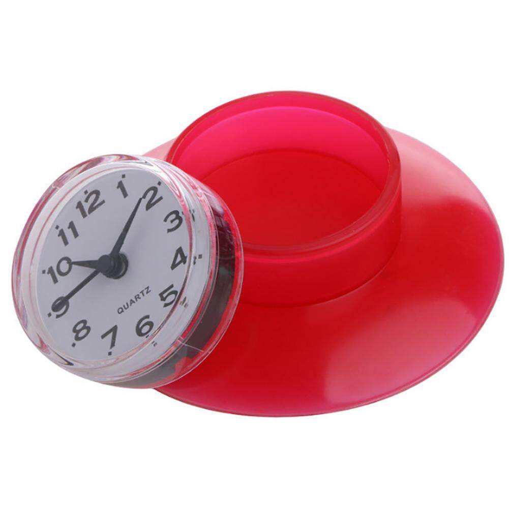 Terylin Waterproof Bathroom Kitchen Round Suction Cup Refrigerator Wall Clock Decoration