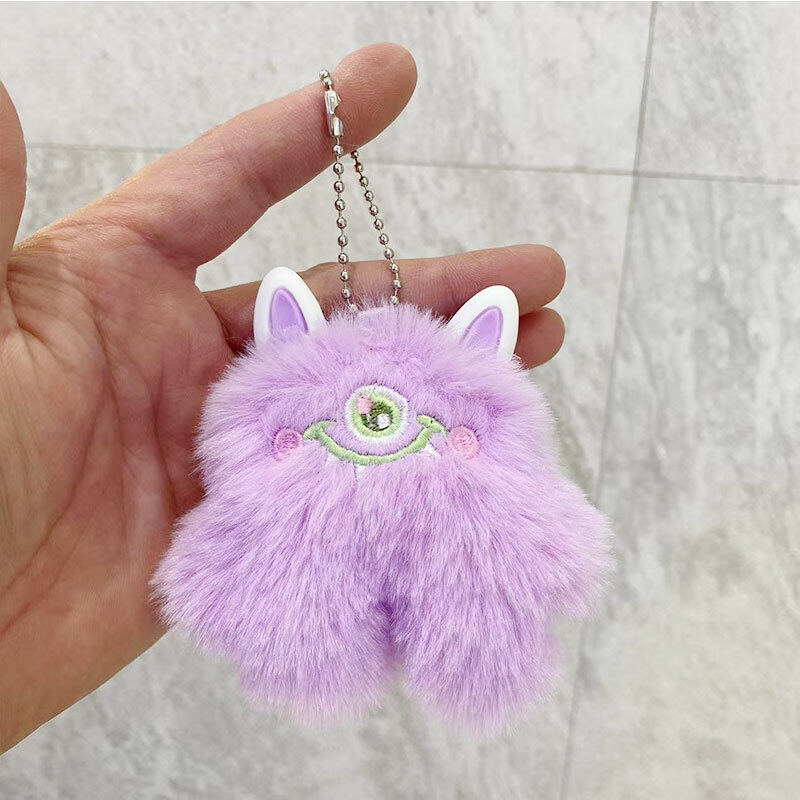 QFDI Cute plush big-eyed monster keychain bag charm doll cute charm couple gifts