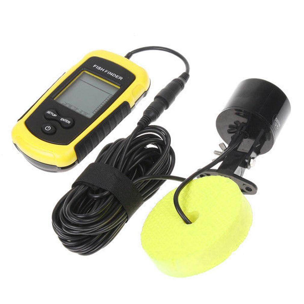 100M Depth Portable Fish Finder LCD Sonar Sensor Alarm Transducer Fishfinder