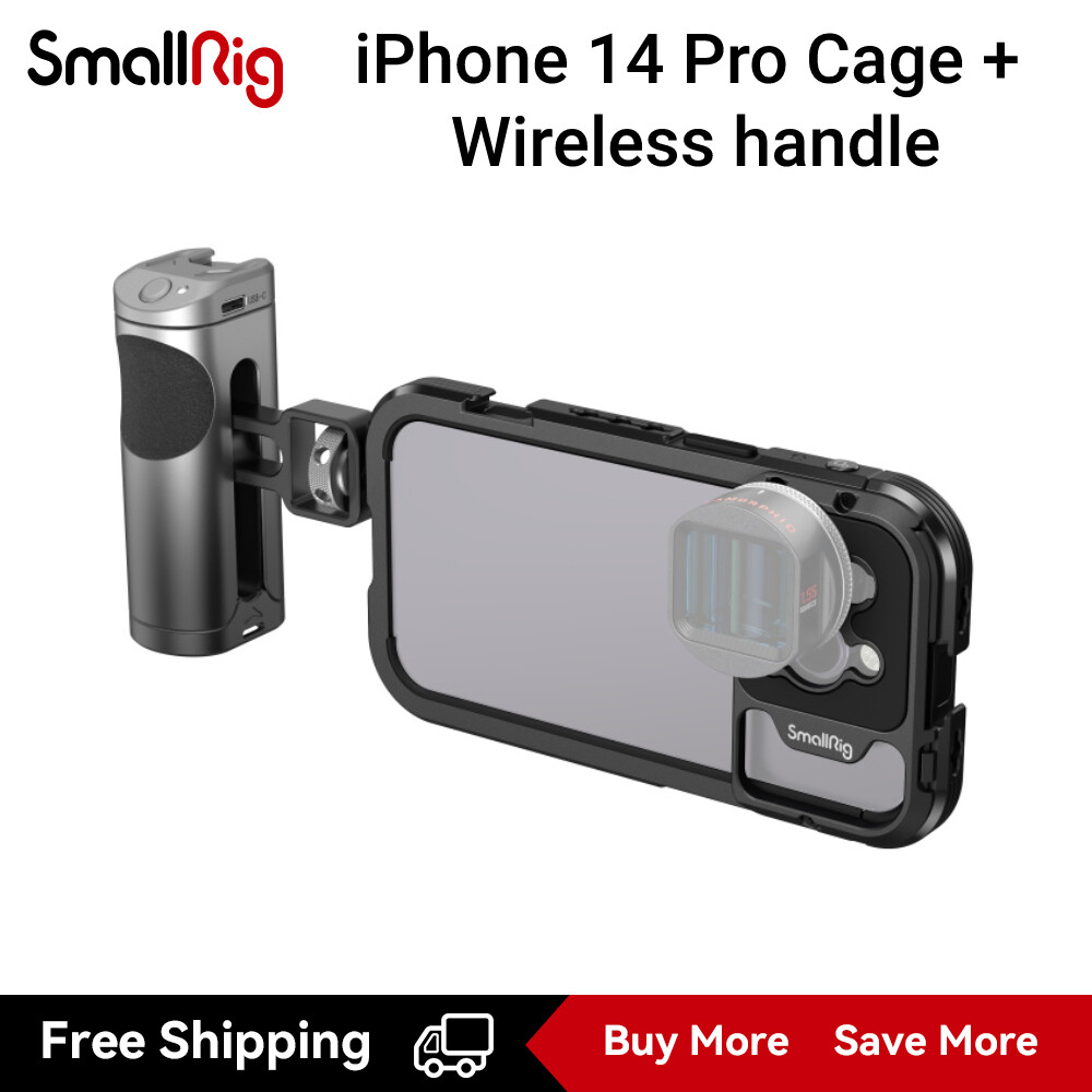 SmallRig Mobile Phone Video Cage Handle Kit for iPhone 14 Pro / 14 Pro ...