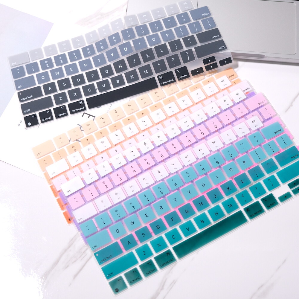 Colorful Silicone Keyboard Cover For MacBook New Pro14 16inch M2 M1 2023 2021 A2779 A2442 A2485 Pro Air M2 M1 2022 2020 A2681 A2338 A2337 A2179 A1932 Retina13 A2251 A2289 Flexible Utra Thin Clear TPU Keyboard Film