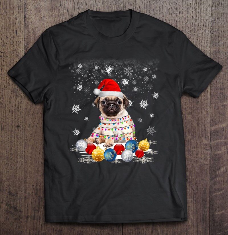 pug christmas tree shirt