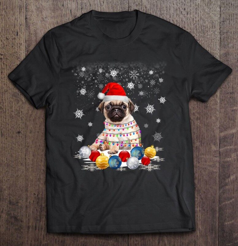 pug christmas t shirt
