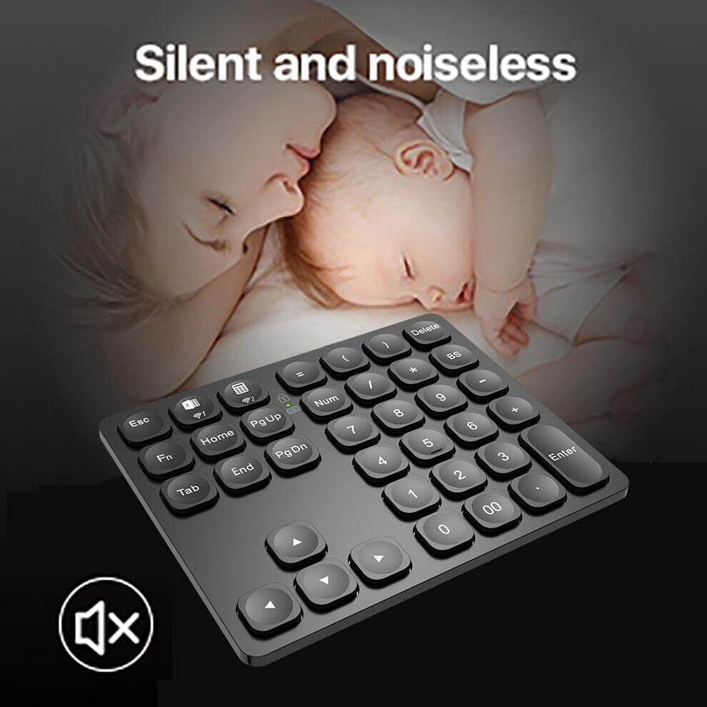 JOMAA Numeric keyboard Wireless Numeric Keypad Rechargeable 35Keys Numpad for Accounting Laptop Notebook Tablets PC Digital Keyboard
