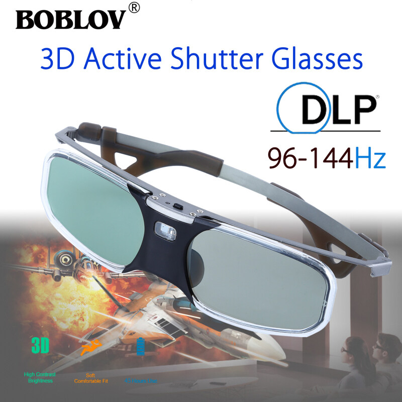 3D DLP-Link Active Shutter Glasses 96-144Hz for Optoma//BenQ//Sharp//Acer Projector