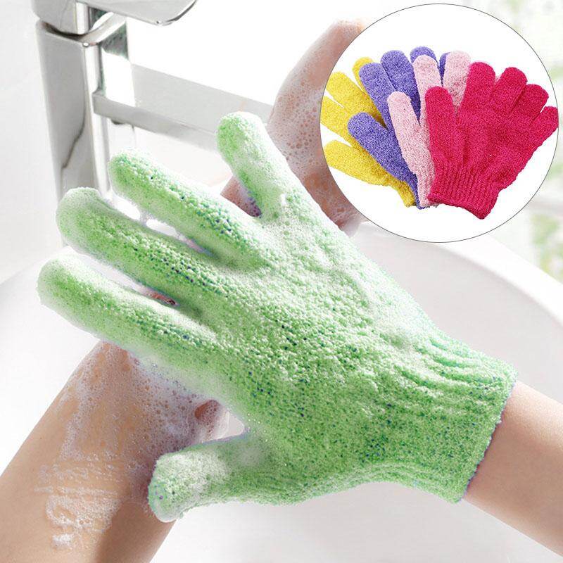 Houseeker Nylon Shower Bath Glove Exfoliating Mitt Glove Skin Wash Spa Massage Foam Sponge Scrub Body Scrubber Cleaner Glove for Bathroom