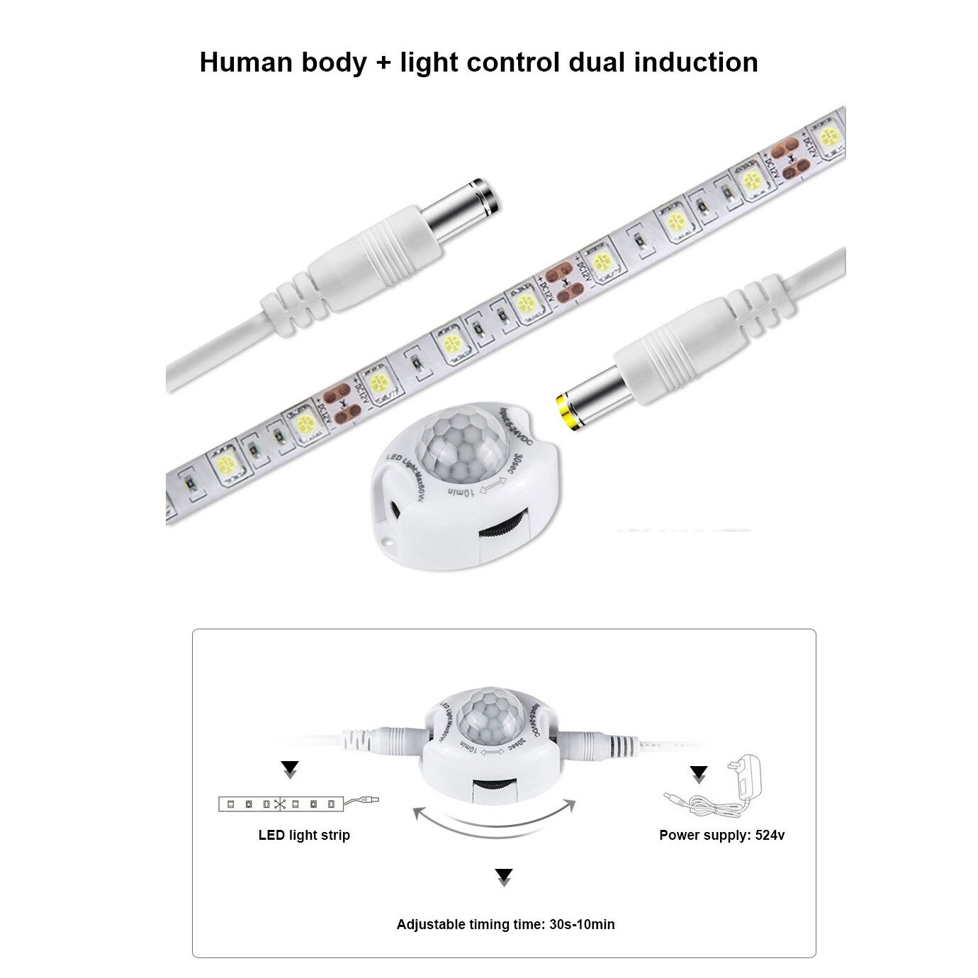 EL style Motion Sensor DC 5V 12V Light Switch Movement Detector Activated Timer Automatic PIR Motion Sensor LED Strip Light Module Tape Nov