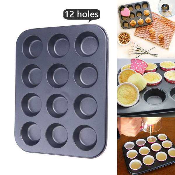 2 CHIẾC/1 CHIẾC Thép Carbon chống dính Khuôn Bánh Máy Nướng Bánh Cupcake Muffin Chocolate Cốc Khuôn Dụng Cụ Nướng Bánh -MR36