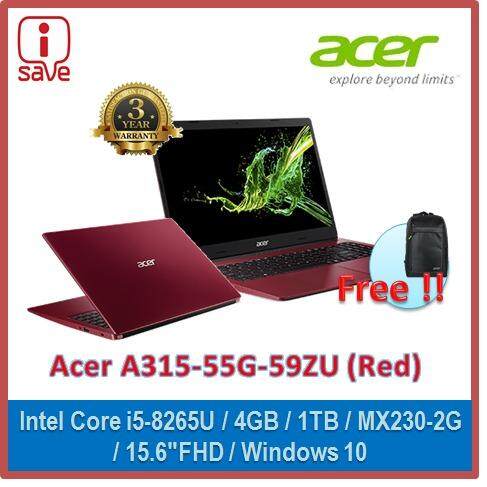 Acer Aspire 3 A315-55G-59ZU 15.6 FHD Laptop Rococo Red ( I5-8265U, 4GB, 1TB, MX230-2GB, 15.6FHD, W10 ) Malaysia