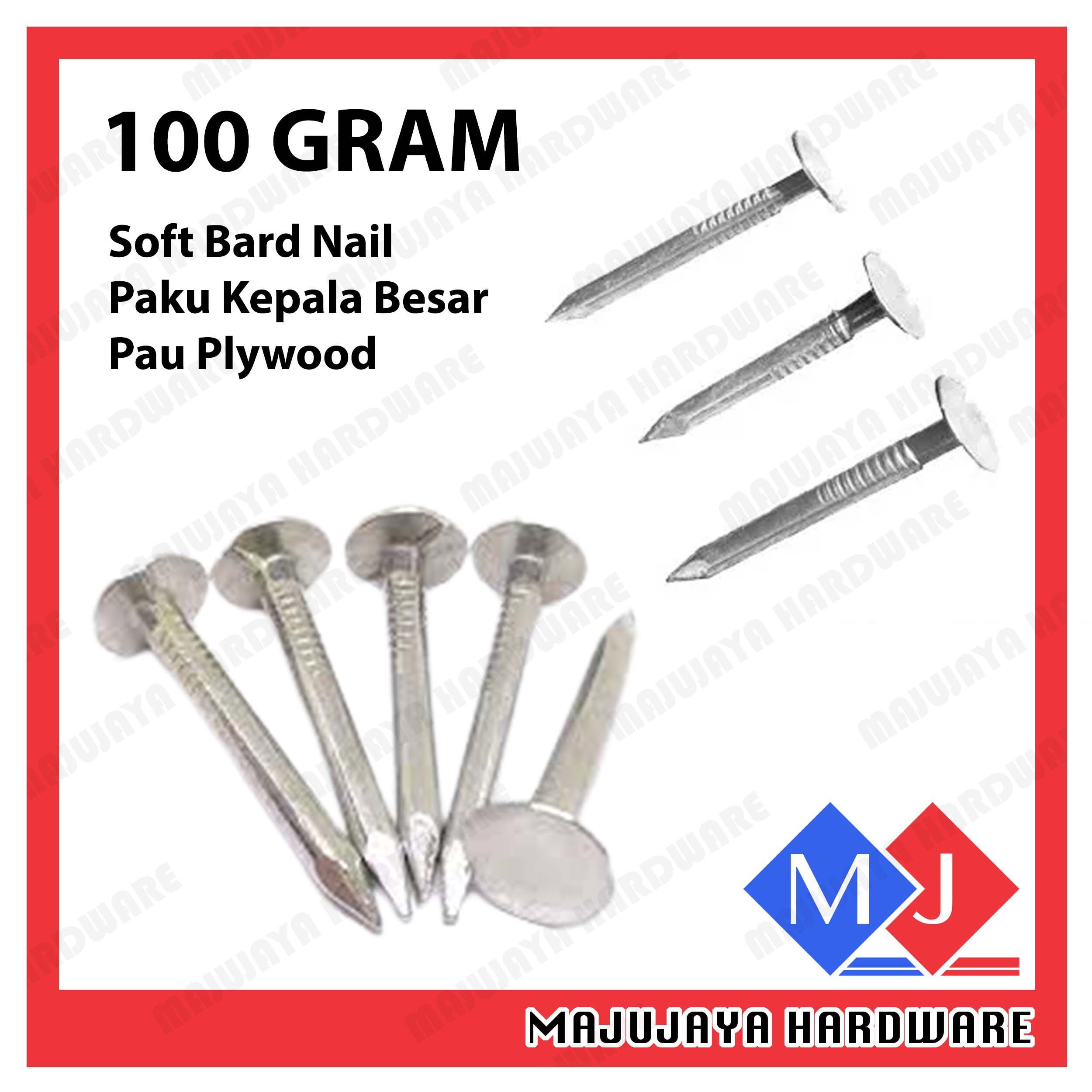 100g Flat Head Nail Paku Kepala Besar Paku Plywood Soft Board Nail Paku ...