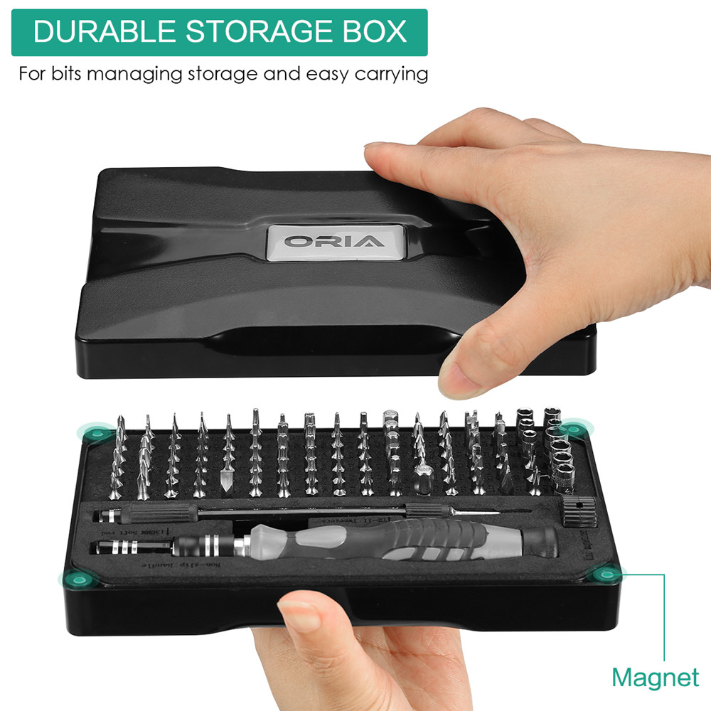 Bộ tua vít oria, dụng cụ từ tính 106 trong 1, bộ dụng cụ sửa chữa chuyên nghiệp cho điện thoại thông minh, bảng điều khiển trò chơi, đồ chơi máy tính