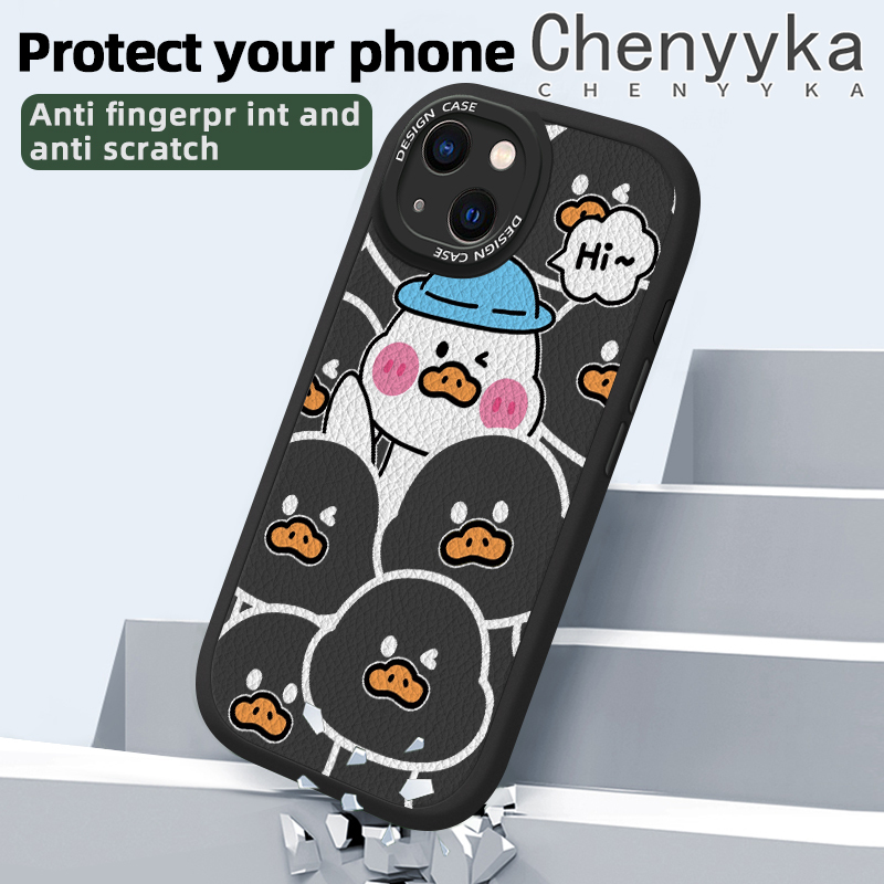 Chenyyka Casing For Xiaomi Redmi Note 9 Note 9s Note 9 Pro Max Xiaomi Poco M2 Pro Case Cartoon Cute Duck Original Shockproof Leather Phone Case Fashion New Design Pattern Soft Silicone Case Full Lens Cover Camera Protection Case