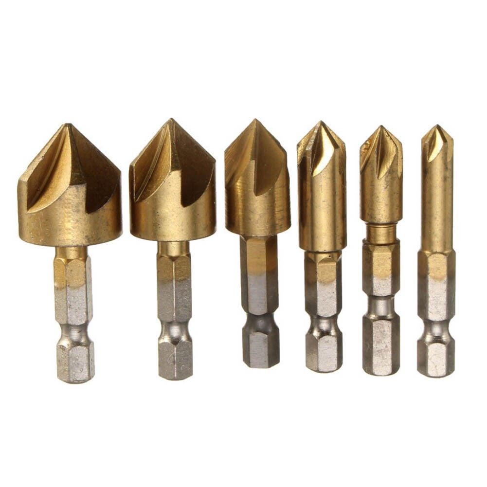 Toolstar 5 Flute 90 Degree Countersink Drill Bit Woodworking Hole Opener Countersink Drill Chamfering Tool