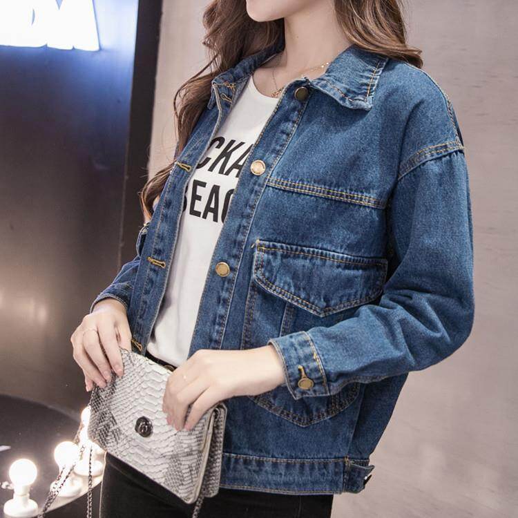 Fashion Women Denim Jacket Long Sleeve Denim Coats Ladies Jacket Plus Size