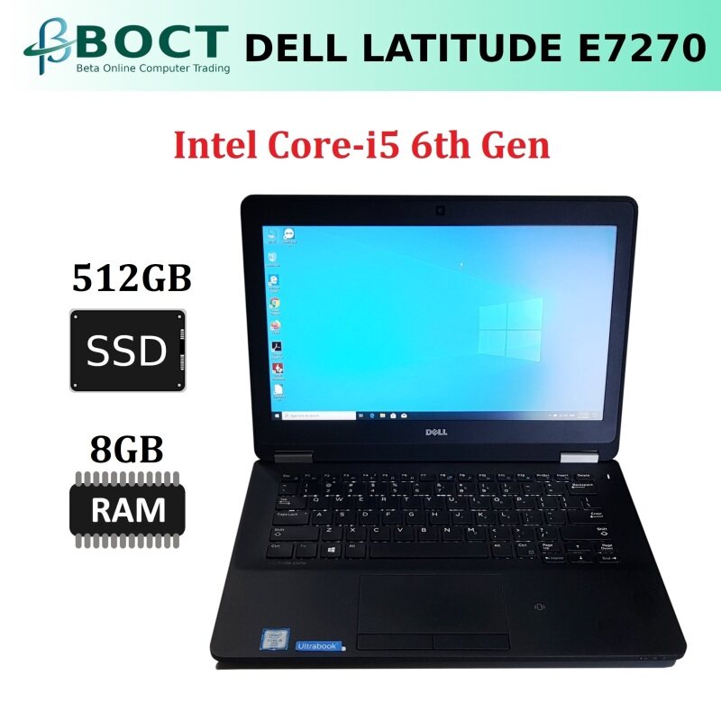 Dell Latitude E7270 / Intel Core i5 6th Gen / 12.5-inch screen HD / Optional Ram / Optional SSD / HDMI / Mini Display Port / Webcam / Windows 10 Pro / Refurbished Malaysia