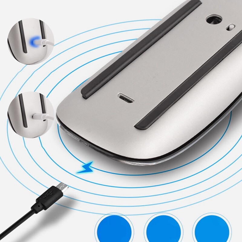 Bluetooth Wireless Magic Mouse Silent Rechargeable Computer Mouse Slim Ergonomic PC Mice for Apple Macbook