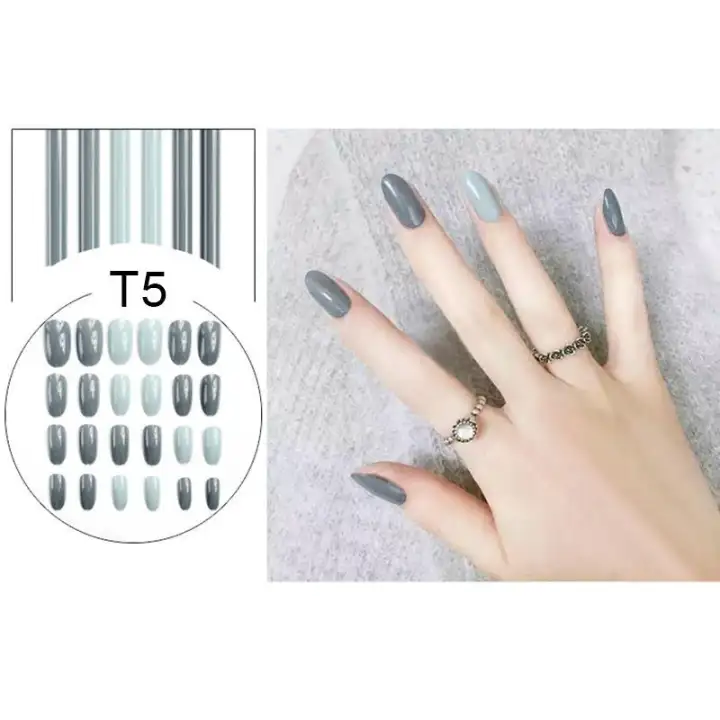 24pcs Fake Nail Tips Diy False Nails Manicure Decoration Decals
