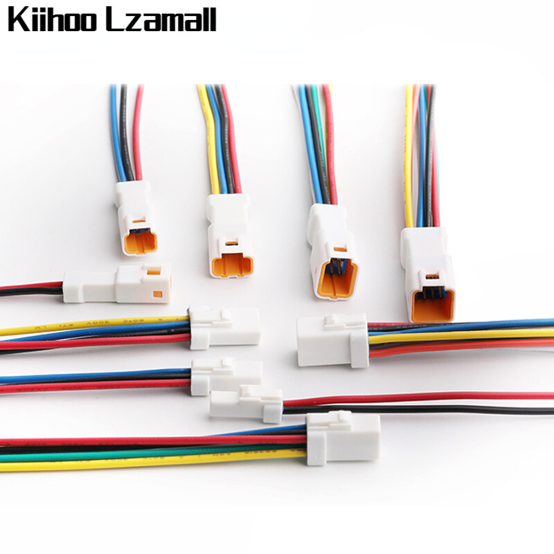 5sets 2 3 4 6 8 Pin JWPF 0.7MM Auto Waterproof Electronic Micro Connector With Cable Butt Plug Wiring Harness For Benz BMW JST-02T
