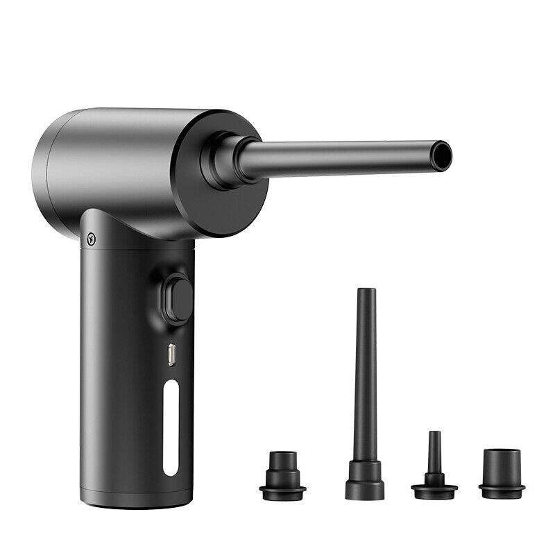 HKStorage USB Wireless Air Duster Blower Canned Air Spray for Computer PC Keyboard Clean Hair Dryer 500W Air Pump for Inflatables