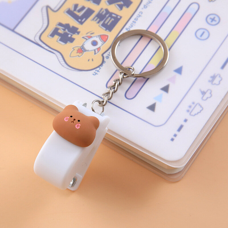 Cartoon Mini Stapler Cute Portable Stapler Keychain Binding Tool Office Student Gift Stationery Reward