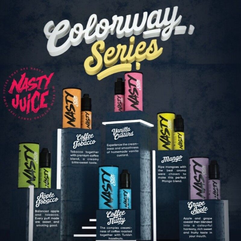 ORIGINAL N A S T Y Colourway (10ml) Pod E-Liquid E-Juice Flavor Vape E-Cig Malaysia