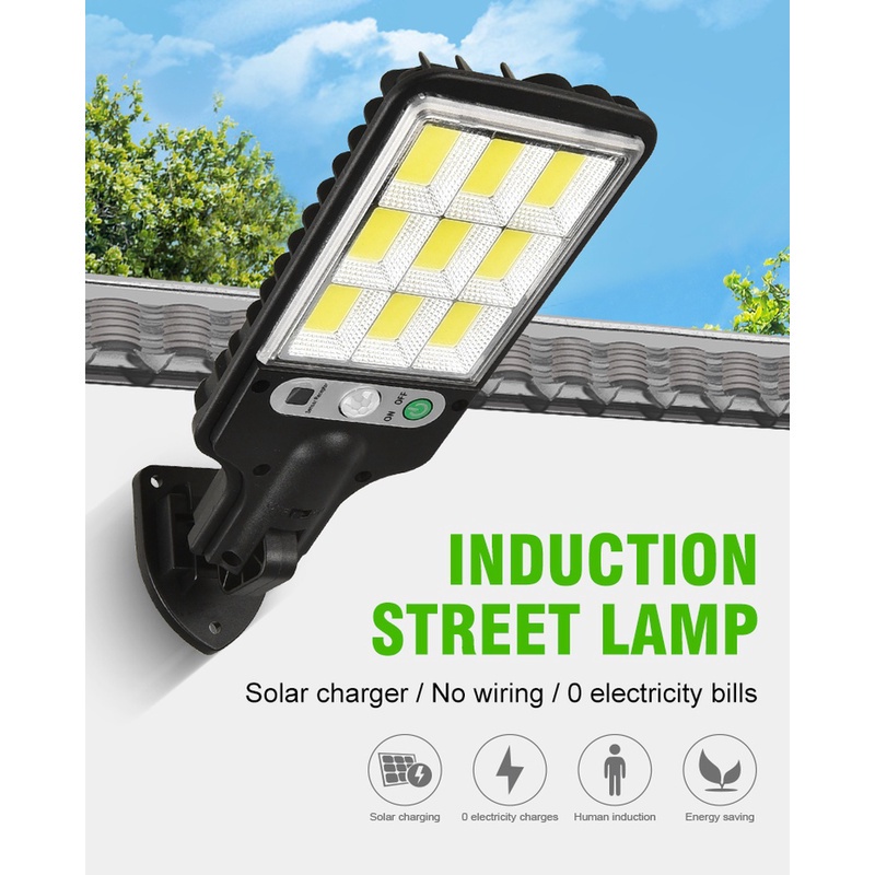 8000W Solar Light Lampu LED Solar Taman Street Solar Light Outdoor Lighting Motion Sensor Light Remote Control Waterproof Garden Automatic Induction with 3 Modes