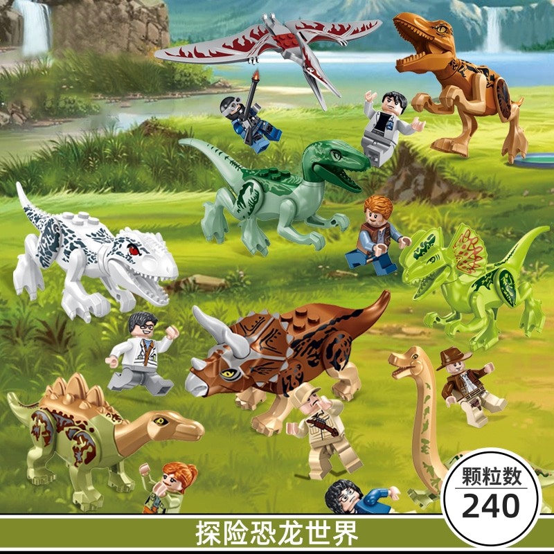 Lego dinosaur Jurassic World Park Tyrannosaurus Rex Triceratops ...