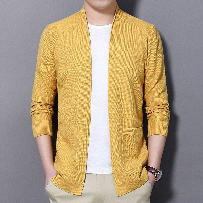 New Spring Mens Sweater Cardigan Male V 