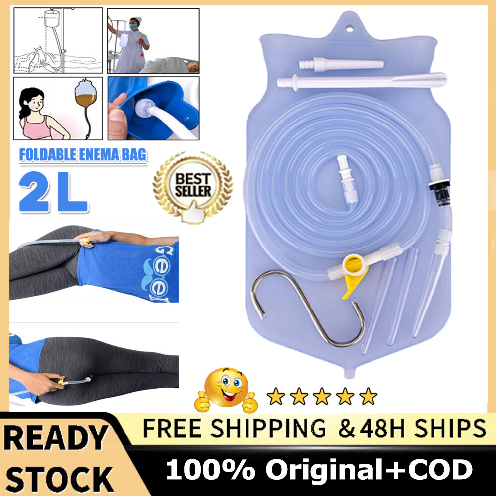 [Ready Stock+100% Original] Enema Bag Reusable Silica Gel Coffee Water Colon Cleansing Enteroclysm Detoxified Bowel Bags Washing Enema Kit