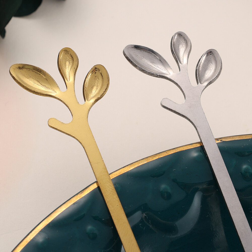 Creative Stainless Steel Spoon Branch Leaves Spoon Fork Coffee Spoon Kitchen Accessories Tableware Decoration