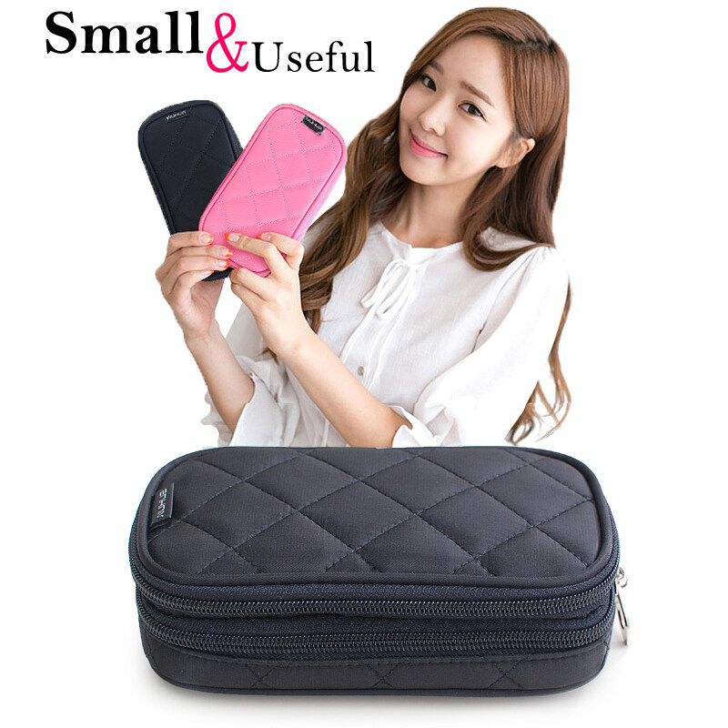 Waterproof Double Layer Cosmetic Bag Geometric Portable Travel