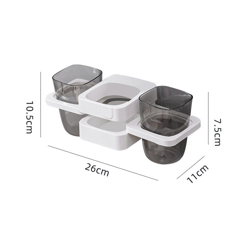 XINLANYASHE toothbrush storage creative folding wall mounted toothbrush holder mouthwash cup creative wall hanging toothpaste holder toothbrush holder glass with paint brush wall mounted bathroom shelves