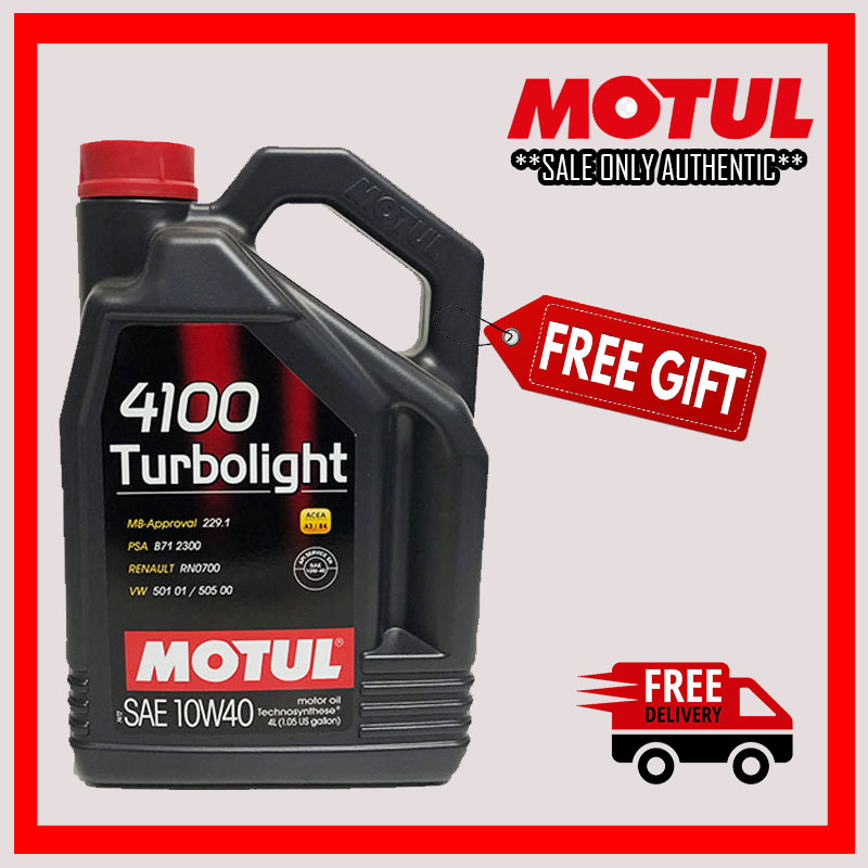 Motul 4100 TURBOLIGHT 10W-40 Semi Synthetic 10W40 (4L) Engine Oil