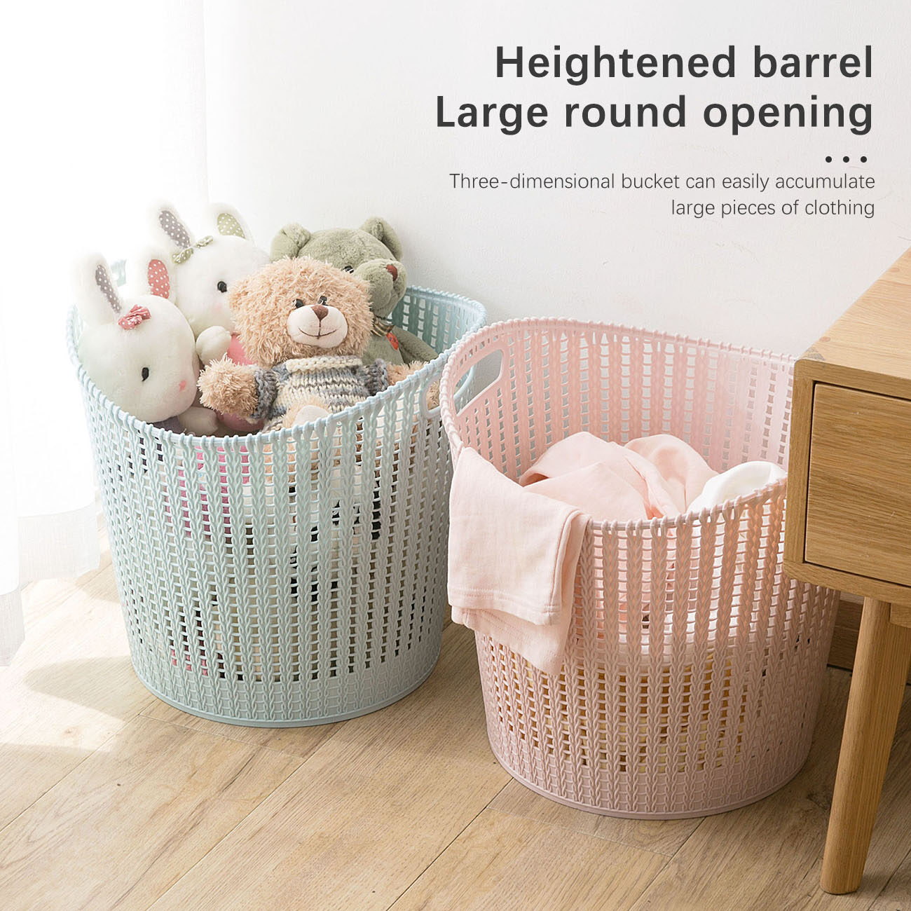 CNMF High-Capacity Hollow Washable Resilient Laundry Basket