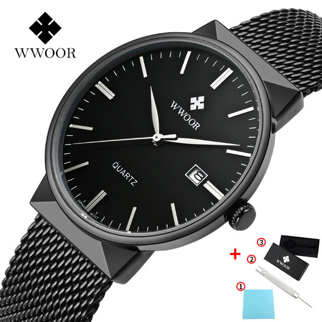 WWOOR Men Watch Waterproof Newest Original Luxury Formal Sports Watches For Men With Free Box - 8826W