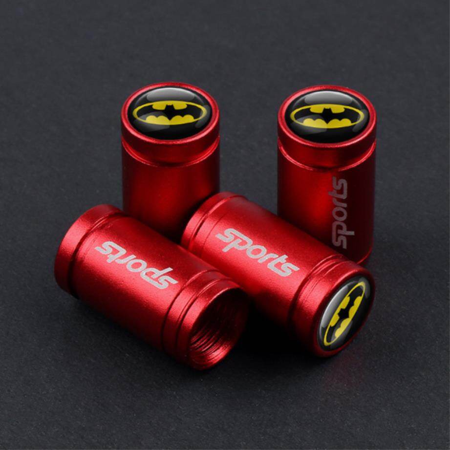 New 4pcs Car Styling Batman Logo Emblem Car Tires Wheel Valve Cap Dust Cover For Auto Bicycle Motorcycle Tires Accessories