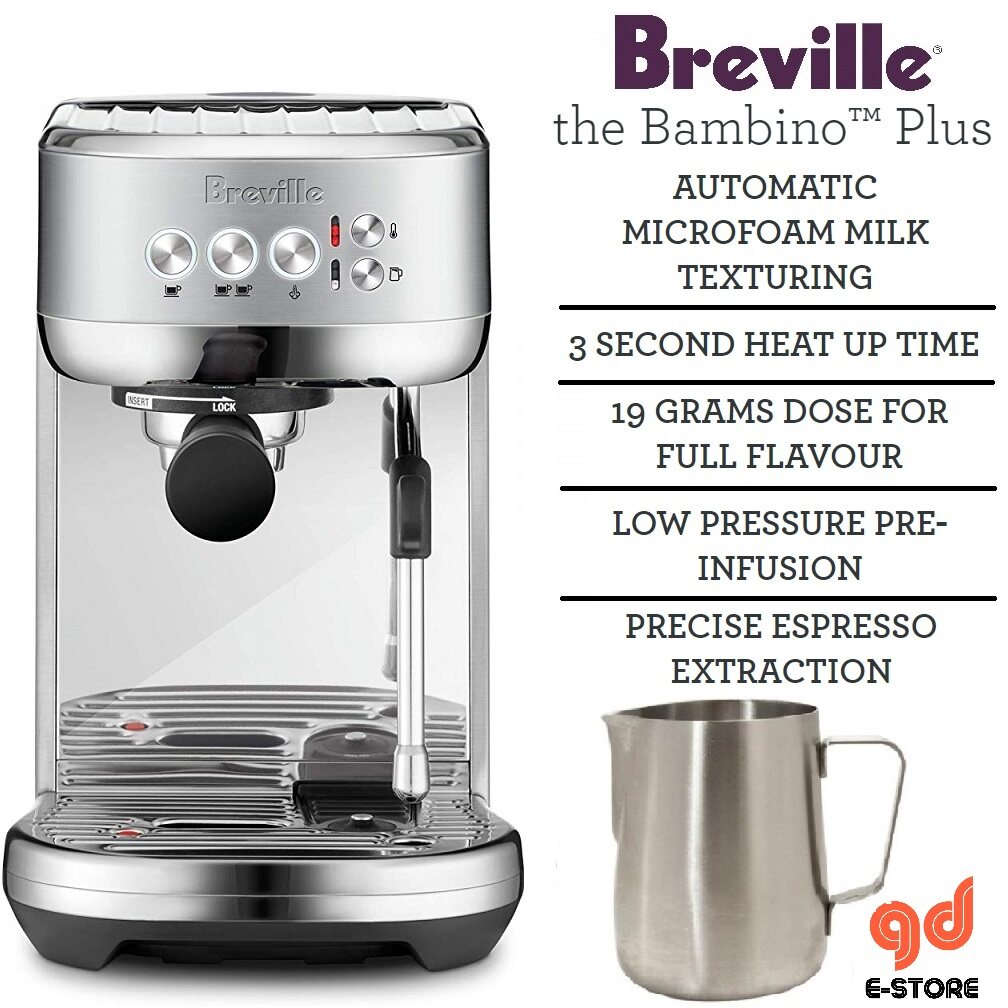 Breville BES500 BES500SST Bambino Plus Espresso Machine Brushed ...