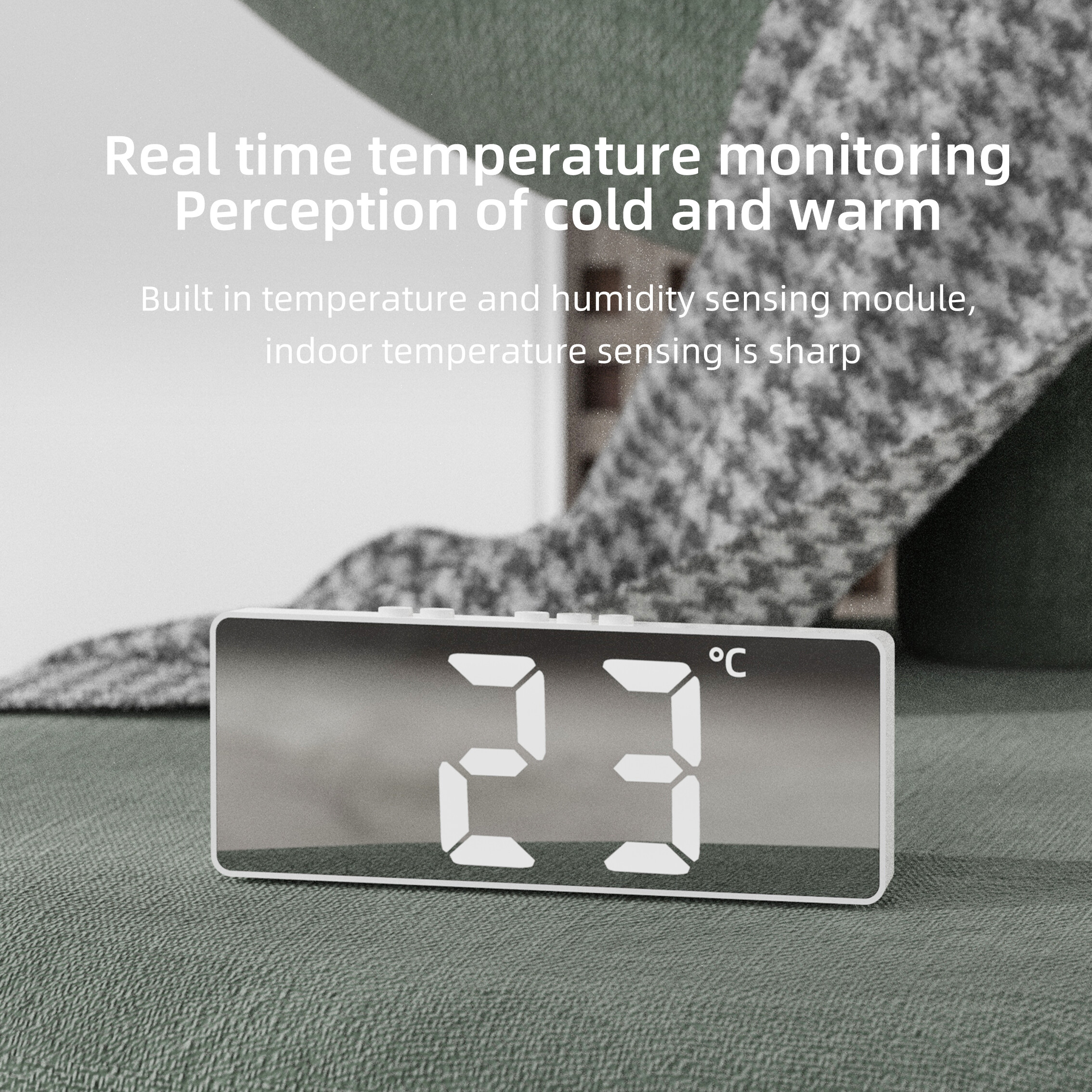 Private model simple LED electronic alarm clock clock student plug-in dual-purpose small alarm clock, digital clock voice activated temperature clock