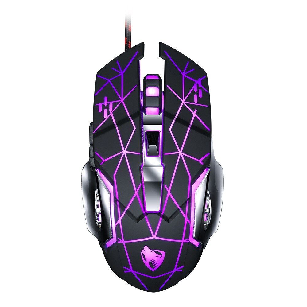 [Nhập RS0722 giảm 30k cho đơn 99k]New V6 Wired Game Mouse Macro Programming Mechanical mouse 2400DPI Professional gaming computer mouse for LoL AND PUBG
