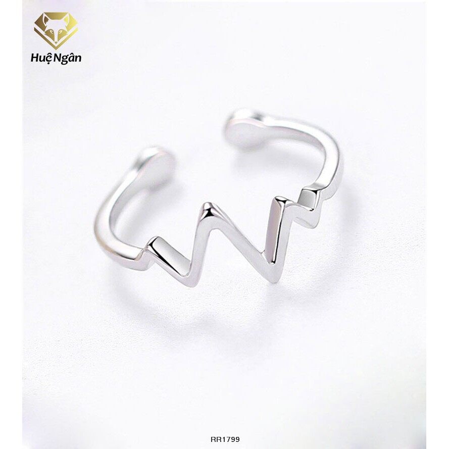 Nhẫn bạc Ý 925 Huệ Ngân - Nhịp tim Free size RR1799