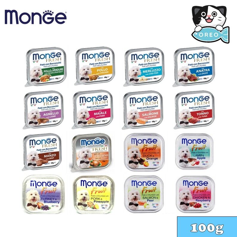 MONGE FRESH DOG CAN FOOD 100G [OREO MEOW PET SHOP] Lazada