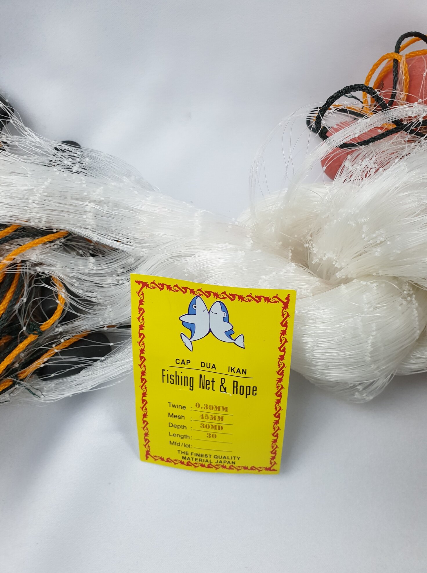 SABAH STYLE PUKAT HANYUT CGN 300FT B,Jaring Pukat Ikan Tangsi siap,Fishing  Nylon Net With Rope & Float,COMPLETE GILL NET