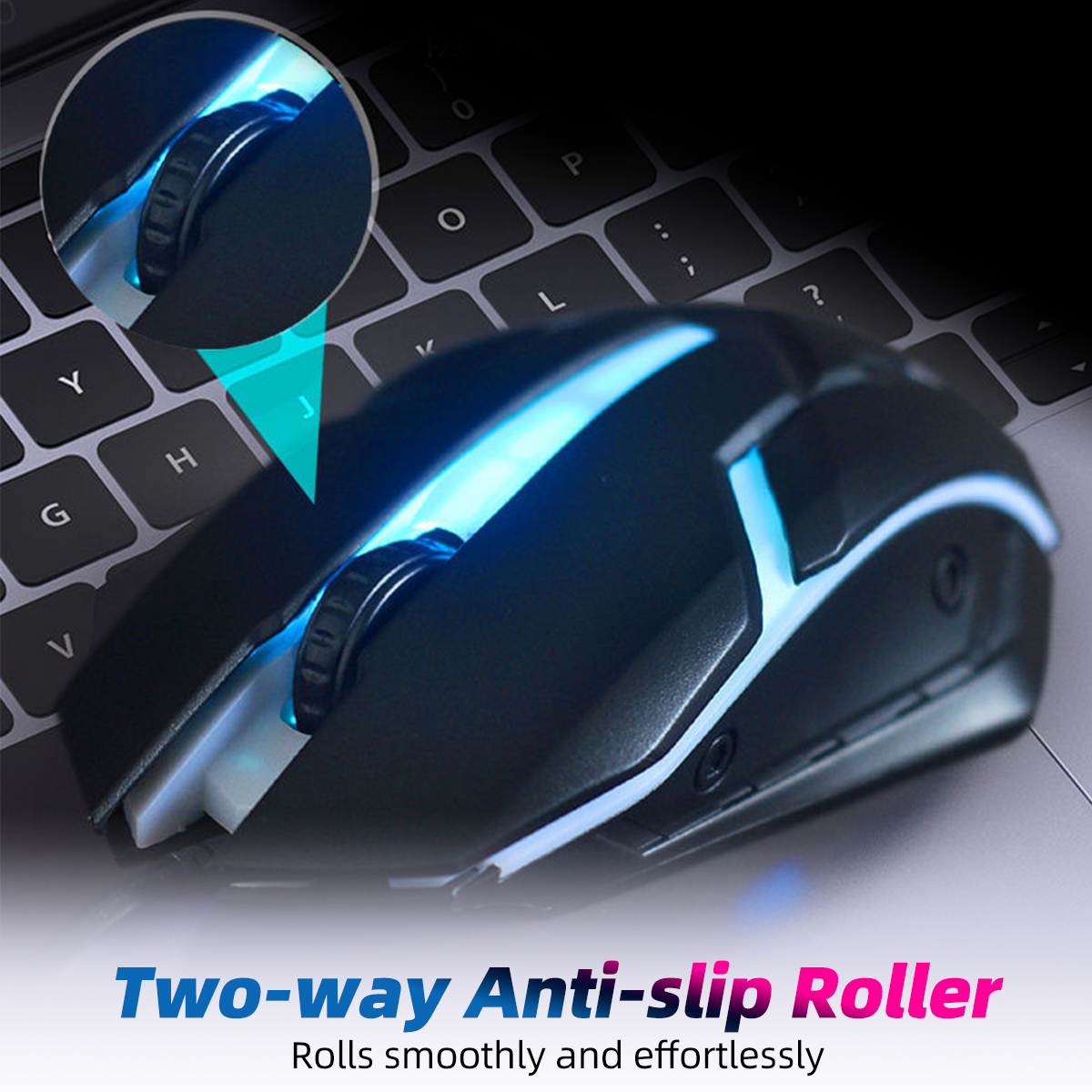 Fonken Backlight USB Wired Gaming Mouse 1600 DPI Optical 3 Buttons Game Mice Mouse For PC Laptop Computer 1.2M Cable USB Game Wired Luminous Mouse