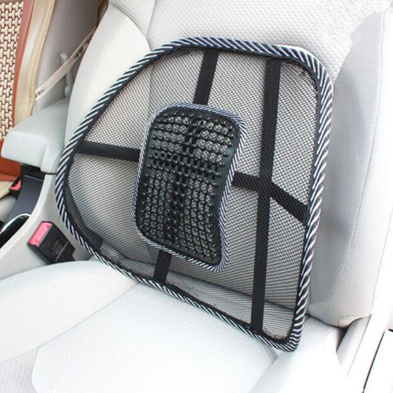 Car Seat Mesh Lumbar Back Brace Support Massage Pillow