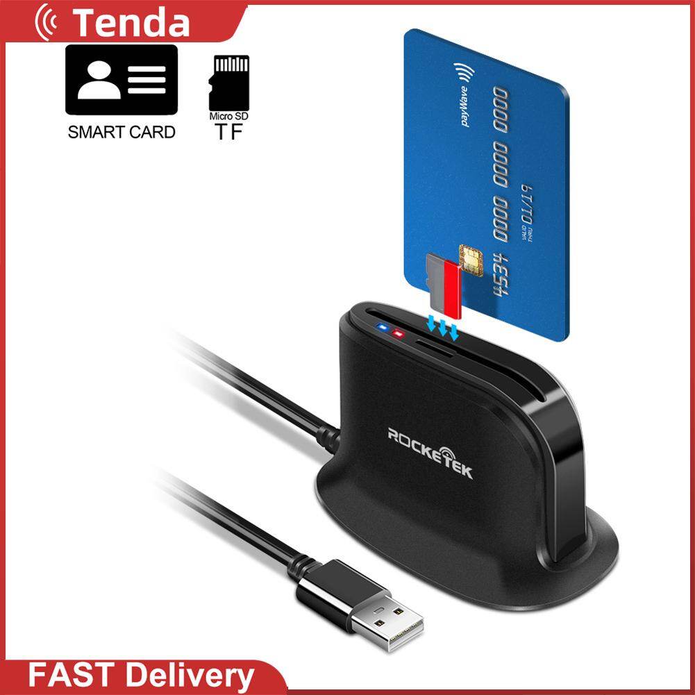 Rocketek iso 7816 usb 2.0 sim smart card reader for bank card atm ic/id cac tf cardreaders adapter