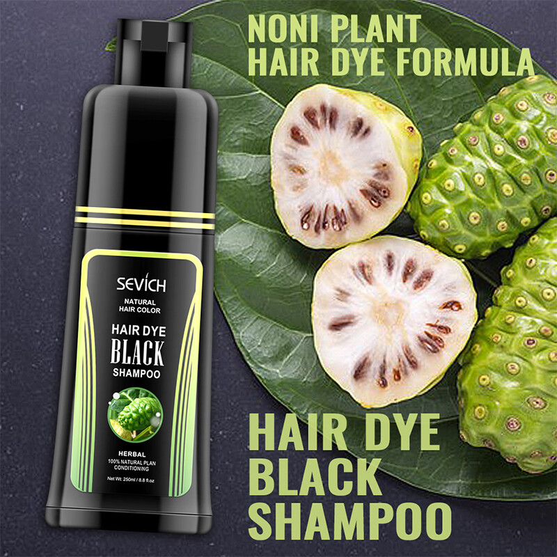 SEVICH Natural Herbal Essence Shampoo 250ML Permanent Grey Hair Return Black Dye Shampoo