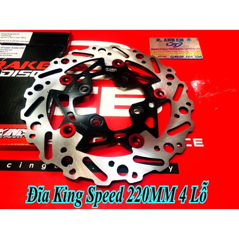 Đĩa Thắng King Speed Size 220MM 4 Lổ, Gắn Exciter/Sirus/Jupiter/Ws110/Fu…