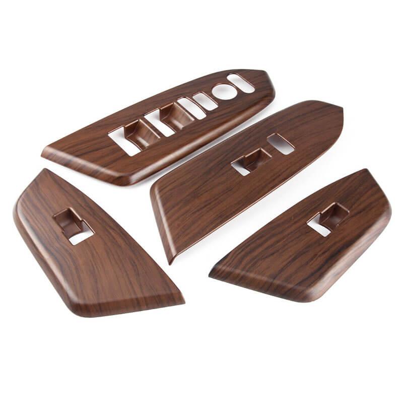 4Pcs Car Peach Wood Window Switch Control Panel Cover Trim Plastic For Honda CRV 2017 2018